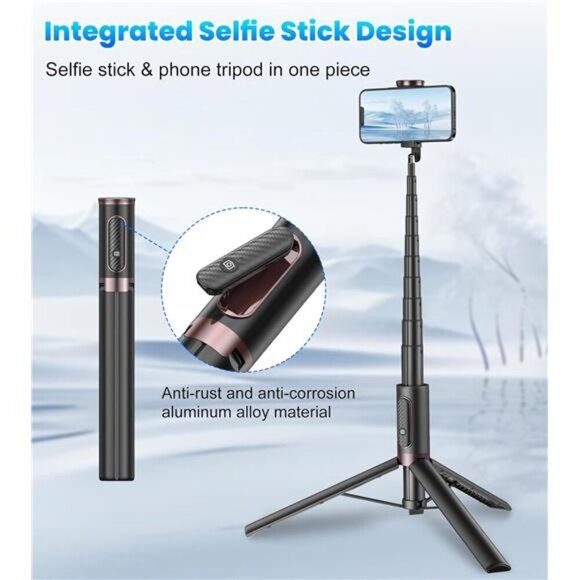 67 Inch Phone Tripod Stand with Remote Selfie Stick for iPhone Android Camera - Picture 2 of 7
